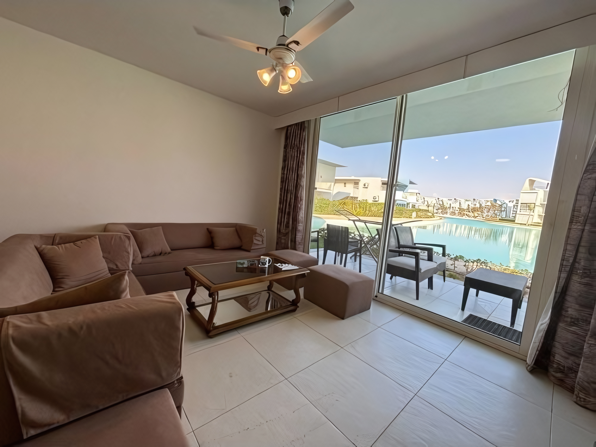 Lagoon view 3 bedroom with garden in fouka bay