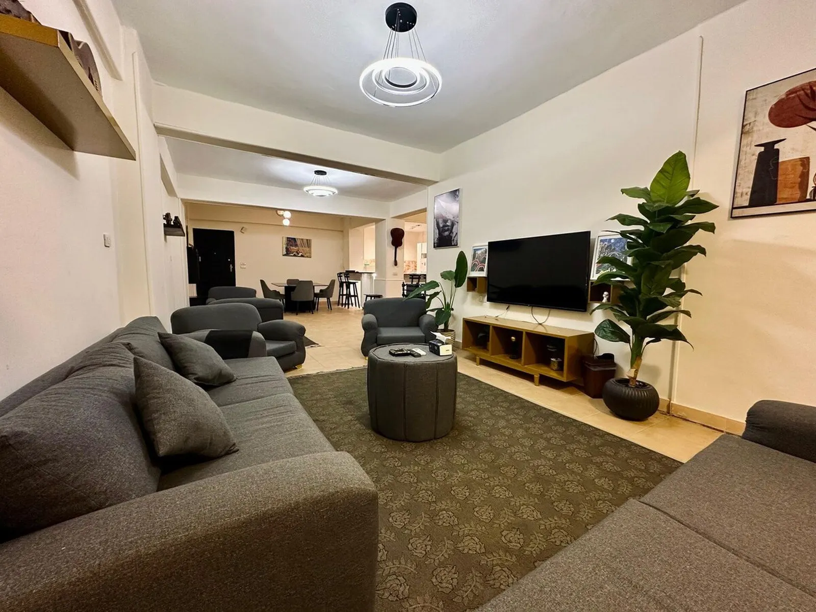 Charcoal Lounge & Dining Flat — 2-Bedroom, Zamalek