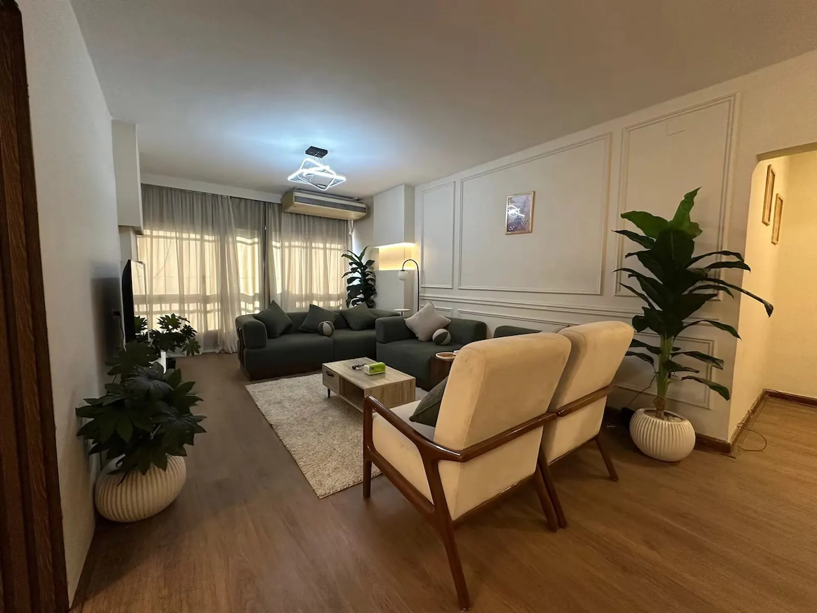 Sage & White Panelled Home — 4-Bedroom, Zamalek