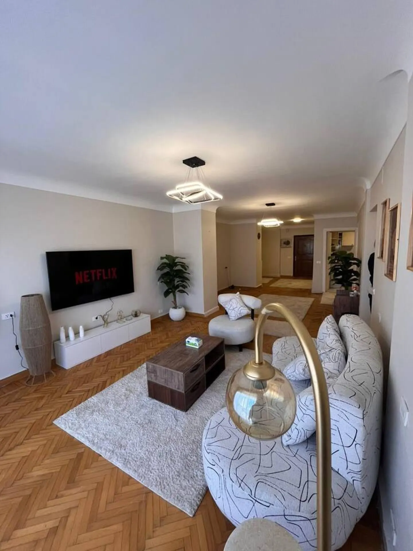 Sunlit Parquet Home with Rain Showers — 2-Bedroom, Zamalek