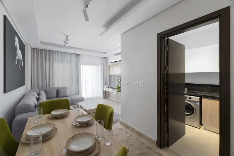 White Stallion Living Room — 2-Bedroom Apartment, Sheikh Zayed, photo 6