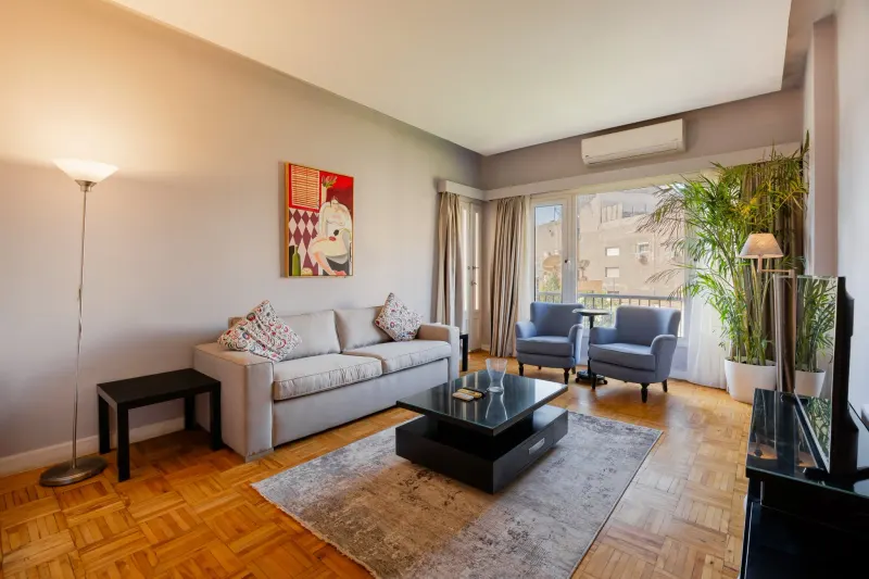 One Bedroom Apartment With Balcony City View In The Center Of Zamalek