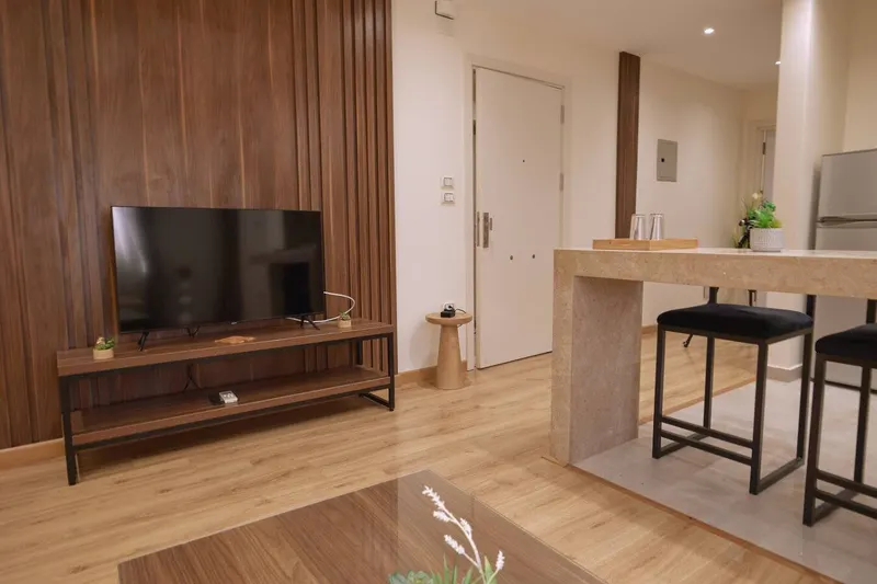 Nasr City 1-Bedroom with Backlit Wall Niches and Bar Seating, photo 2
