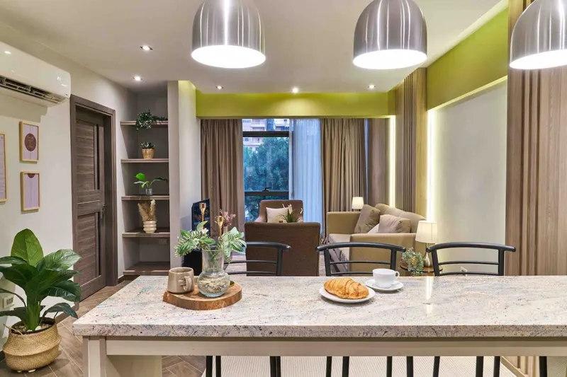 Nasr City 2-Bedroom with Green-Accent Living Room and Bar, photo 2
