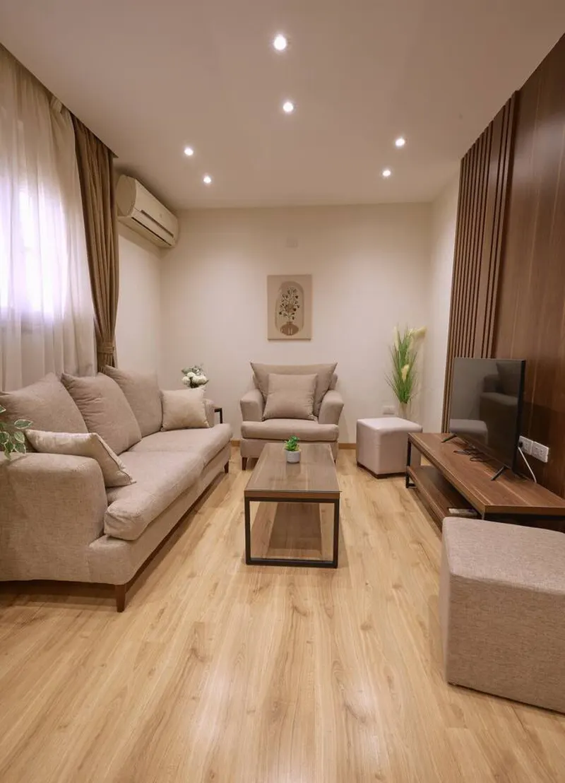 Nasr City 2-Bedroom with Calligraphy Art and Wood-Slat Wall, photo 5