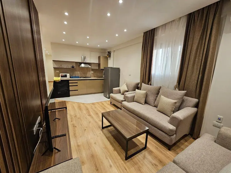 Nasr City 2-Bedroom with Calligraphy Art and Wood-Slat Wall, photo 7