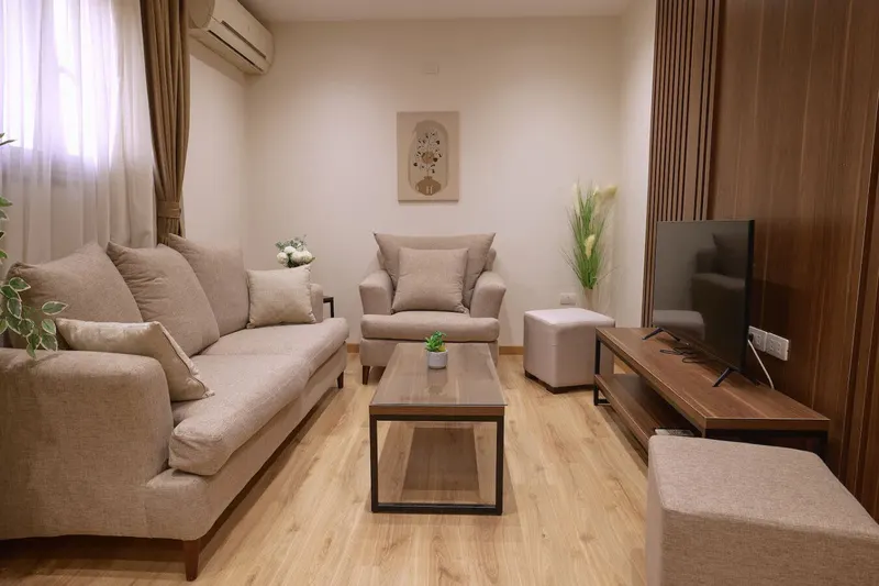 Nasr City 2-Bedroom with Calligraphy Art and Wood-Slat Wall, photo 8