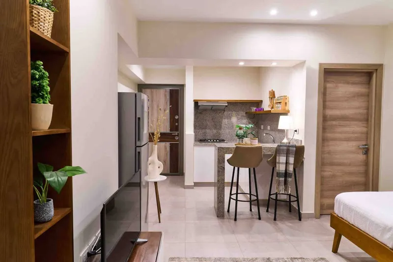 Nasr City Studio with Granite Breakfast Bar and Twin Beds