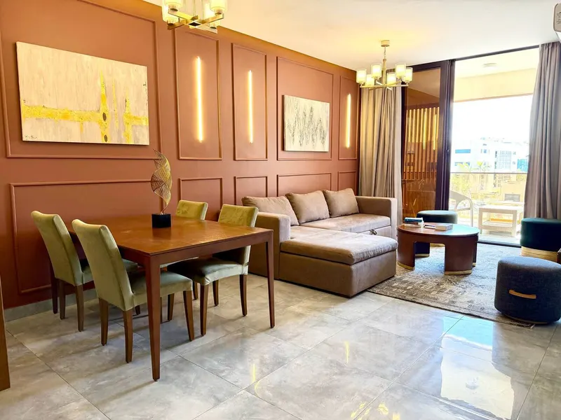 Two-Bedroom with Balcony and L-Shaped Sofa