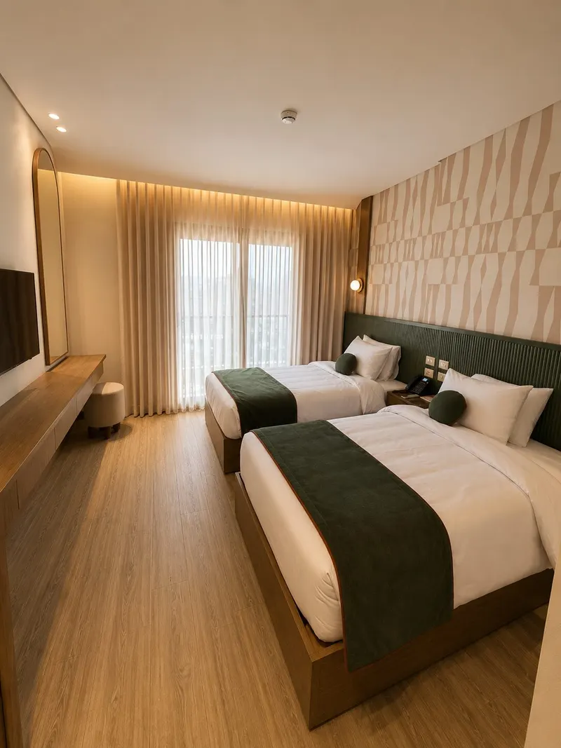 One-Bedroom Apartment with Balcony, Twin Beds — NOMA New Cairo, photo 2