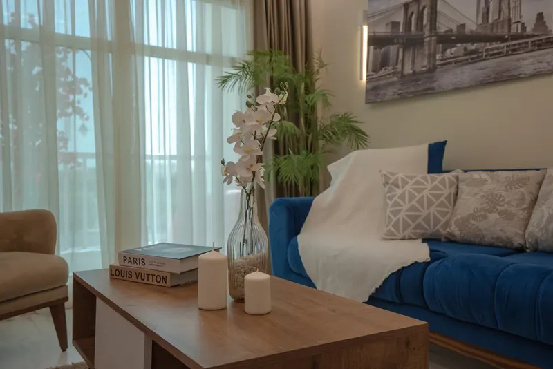 Cobalt & Taupe Apartment — 2-Bedroom, Madinaty