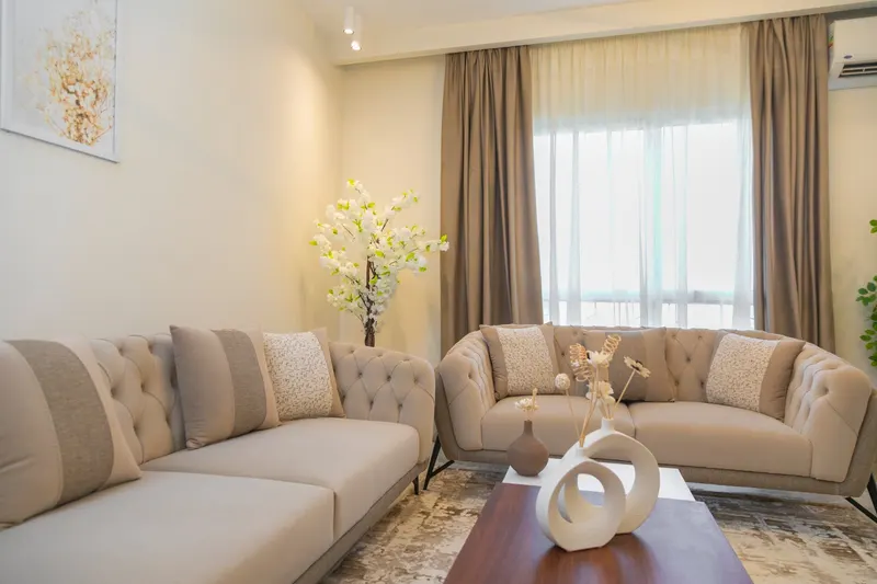 Sunburst & Teal — 2-Bedroom, Al Rehab